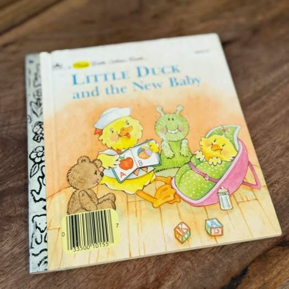 Vintage 1988 A First Little Golden Book Little Duck and the New Baby